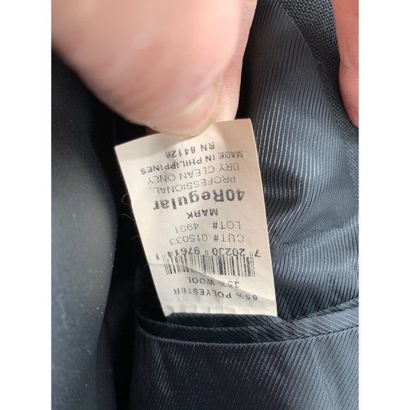 Cross & Windsor Mens 40R Black Polyester / Wool 2 Button Single Vent Blazer Dres - Picture 6 of 9